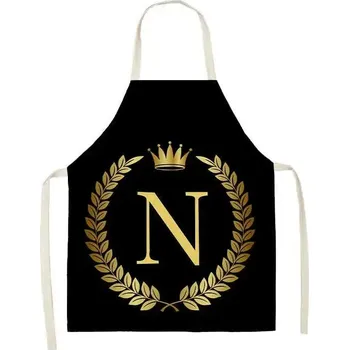 Kuchyňská zástěra Kuchyňská černá zástěra se zlatými písmeny - 7,47x38cm