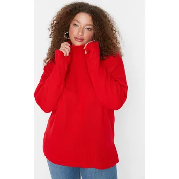 Dámský svetr Dámský svetr Trendyol Knitwear Trendyol tmavě červená | červená 1980241