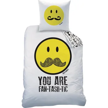 Povlečení CTI DĚTSKÉ POVLEČENÍ SMILEY MOUSTACHE 63x63/140x200 cm