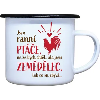 DOBRÝ TRIKO Plecháček s potiskem Ranní ptáče Velikost plecháčku: 330 ml