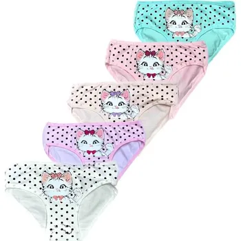 Dívčí spodní prádlo DÍVČÍ PUNTÍKATÉ KALHOTKY S KOČIČKOU IV140510 Velikost: 128/134, Barva: Fialková