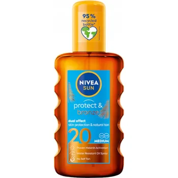 Přípravek na opalování Olej na opalování NIVEA Protect & Bronze sprej SPF 20 200 ml