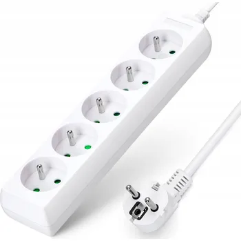 Napájecí kabel Prodlužovací Kabel LTC 1,5 m 5 ks bílá