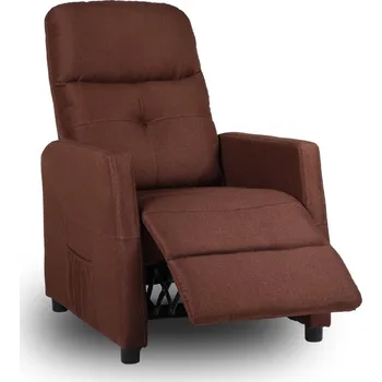 Křeslo Relaxační polohovací TV&nbsp;křeslo MODO — látka, hnědá, nosnost 130 kg