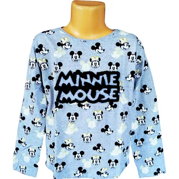 Dívčí tričko Eplusm Tričko MINNIE 3D nápis dl.rukáv dívčí šedé Barva: Šedá, Velikost: 110