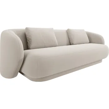 Pohovka Cosmopolitan Design Krémově bílá sametová trojmístná pohovka Camden 204 cm
