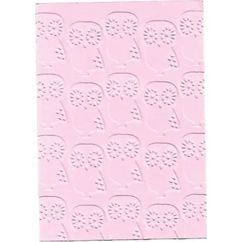 Sběratelská karetní hra Embosovaná karta A6 - sovičky - sv.růžová