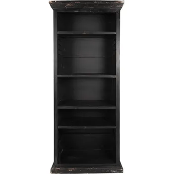 Knihovna Černá antik dřevěná knihovna Christiane - 80*36*195 cm