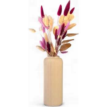 Váza VYSOKÁ SVATEBNÍ VÁZA, BÉŽOVÁ NEROZBITNÁ 22CM, MODERNÍ VÁZA NA KVĚTINY