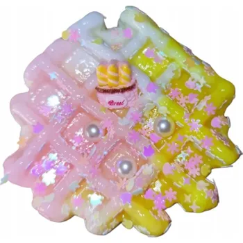 Hračka pro nejmenší Mačkací Hračka VAFLE Antistresová Hračka s MEDVÍDKEM a měkkými KORÁLKY