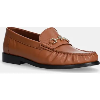 Dámské mokasíny Kožené mokasíny Tommy Hilfiger SOFT LEATHER HORSEBIT LOAFER FW0FW08414 hnědá 82X, EUR 41