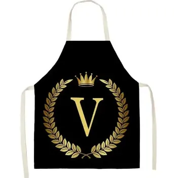 Kuchyňská zástěra Kuchyňská černá zástěra se zlatými písmeny - 5,47x38cm