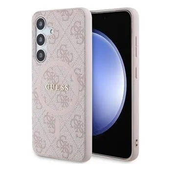 Pouzdro na mobilní telefon Guess PU Leather 4G Colored Ring MagSafe Zadní Kryt pro Samsung Galaxy S24 Pink