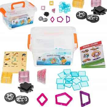 ostatní stavebnice KUFŘÍK MAGNETYCZNE STAVEBNICE NEODYMOWE , 62 kusů