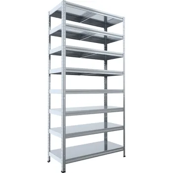 Dílenský regál Kovový regál do garáže Biedrax 40 x 80 x 210 cm, zinkovaný - 8 polic kovových