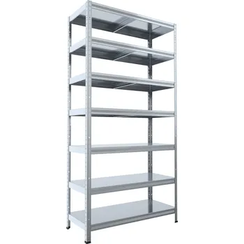 Dílenský regál Kovový regál do garáže Biedrax 40 x 100 x 270 cm, zinkovaný - 7 polic kovových