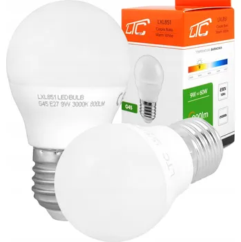Žárovka LED žárovka LTC LXL851 G45 E27 SMD 9 W 230 V 800 lm teplá bílá