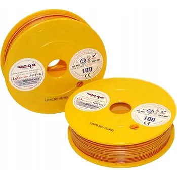 elektrický kabel Kabel LGY/H05V-K 0,50 mm2 100 m Žluto-Červený