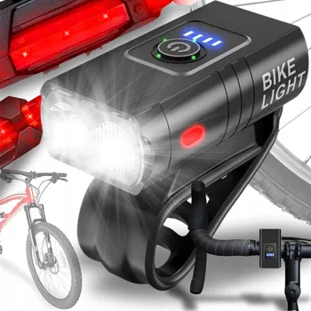 Cyklosvítilna PŘEDNÍ A ZADNÍ SVĚTLO NA KOLO USB - LAMPA NA KOLO NA ŘÍDÍTKA