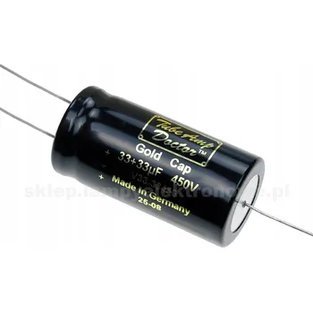 Kondenzátor Elektrolytický kondenzátor 33+33uF/450V Axiální Gold Cap TAD