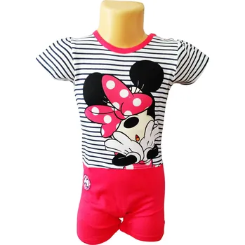 Kojenecký overall Eplusm Overal MINNIE letní s proužky růžový Barva: Růžová, Velikost: 92