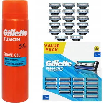 Příslušenství k holicímu strojku 17 x Gillette Mach3 Sport ostrza – vložky nůžek