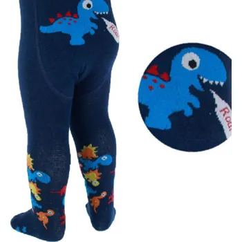 Dětské bavlněné punčocháče tm. modré Dino 56/68