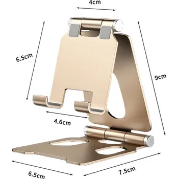 Stojan na mobil a tablet z hliníku | univerzální držák na stůl - Zlatá
