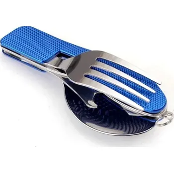 Příbor Cestovní sada příborů 4v1 - Modrá