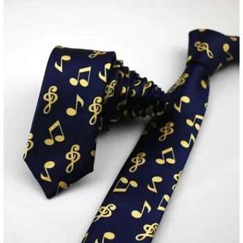 Kravata s potiskem not a klíčů modro zlatá barva