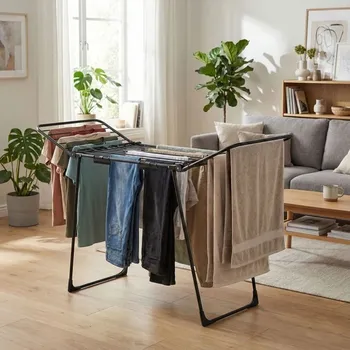 Sušička Sušička prádla - sušicí plocha 25 m2, 4 skládací křídla, černá