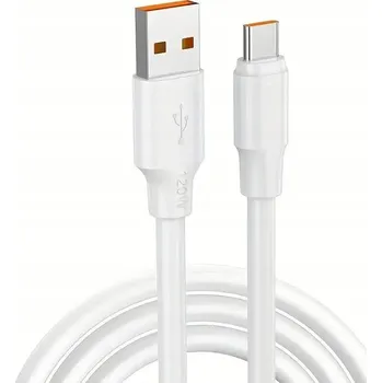 Datový kabel USB kabel - USB typ C rychlé nabíjení a data 6A 120W 1 m - bílý