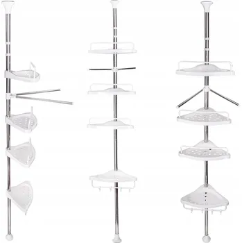 Koupelnový nábytek ROHOVÁ TELESKOPICKÁ POLICE DO KOUPELNY, DO SPRCHOVÉHO KOUTU