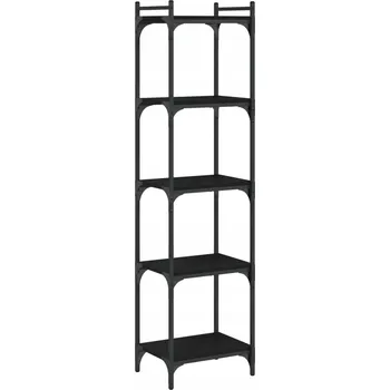 Knihovna Regál na knihy dřevo-kovový 40x30x154 cm černý