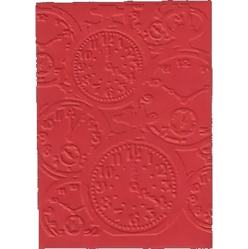 Sběratelská karetní hra Embosovaná karta A6 - ciferníky - červená