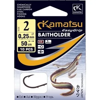 Rybářský háček Háčky zemní, splávkové, s návazcem, s otřepem Kamatsu Baitholder 10 ks