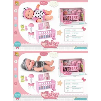 PANENKA PRO HRAČKA Pro Holčičku LALA Panenka miminko s postýlkou