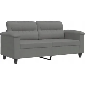 Pohovka Dvoumístná pohovka z mikrovlákna, tmavě šedá, 170x77x80 cm