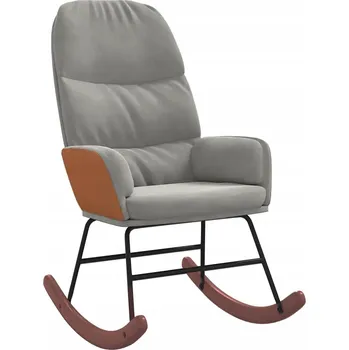 Křeslo Houpací křeslo sametové světle šedé 70 x 79 x 105 cm