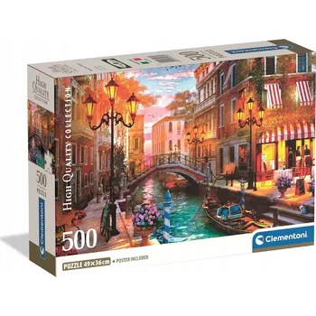 Puzzle 500 dílků 35586 Západ slunce nad Benátkami Benátky Compact Clementoni