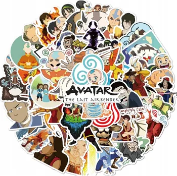 Obraz Sada 50 samolepek Avatar: Legenda o Aangovi – vinylové, voděodolné, 5x5 cm