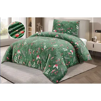 Povlečení NOVINKA 2026 ! Mikroplyšové povlečení s 3D efektem 140x200/70x90 cm - VĚTVIČKY ZELENÉ