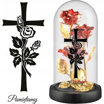Smuteční dekorace ELEKTRICKÁ HŘBITOVNÍ SVÍČKA STABILIZOVANÁ RŮŽE LED GRUB DEKORACE PRO HŘBITOVNÍ SOŠKU