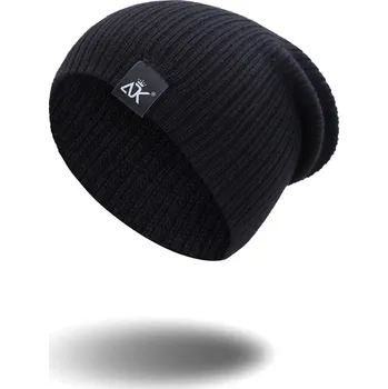 Čepice Zimní čepice dámská a pánská háčkovaná teplá | Stylová ochrana hlavy - černá