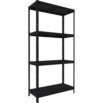 Dílenský regál Kovový regál do skladu Biedrax 40 x 90 x 180 cm, černý - 4 police kovové