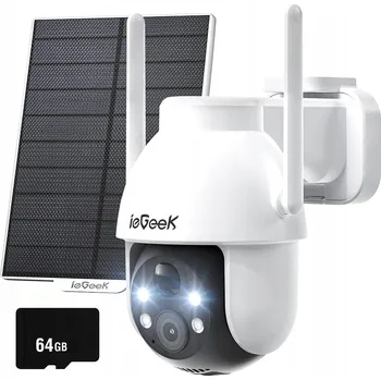 IP kamera SOLÁRNÍ WIFI KAMERA 2K SMART VENKOVNÍ OTOČNÁ IP BEZDRÁTOVÁ 64GB SD