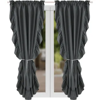 Závěs BytoTex Dekorační závěsy s řasící páskou Canberra - tmavě šedé 145x250 cm (cena za 2 ks)