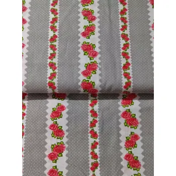 Bavlněná látka / plátno růže šedá světlá