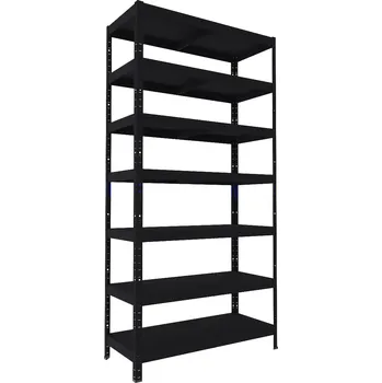 Dílenský regál Kovový regál do dílny Biedrax 40 x 90 x 210 cm, černý - 7 polic kovových