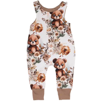 Kojenecké oblečení Lacláčky - Medvídek s kytičkou Velikost: 68